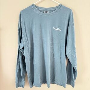 Comfort Colors Miami Sky Blue Long Sleeve Tee